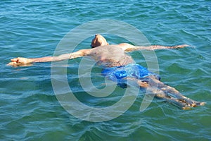 Old Man Float Sea Relax