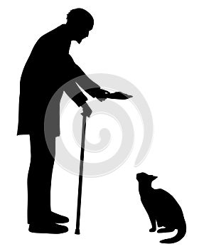 Old man and his Cat