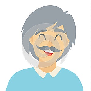 Old man icon vector. Man icon illustration. Face of old man icon