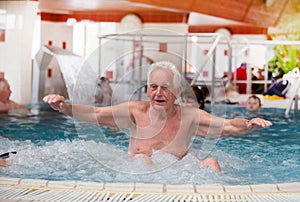 Old man in jacuzzi
