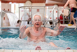 Old man in jacuzzi