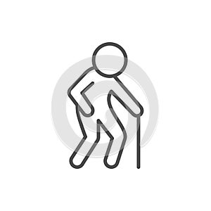 Old man line outline icon