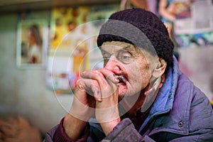 Old man looking away