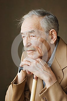 Old man with moustaches photo