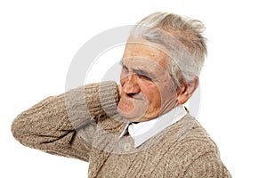 Old man with neck pain