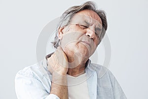 Old man with neck pain