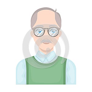 Old man.Old age single icon in cartoon style rater,bitmap symbol stock illustration web.