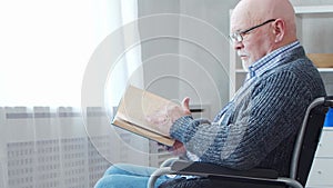 Old man. Patient in a nursing home. Assistance, rehabilitation and health care concept.