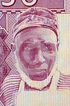 Old man a portrait from Guinean money photo