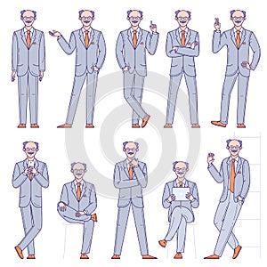 Old man poses and activityes