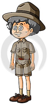 Old man in safari outfit