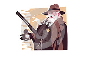 Old man sheriff character