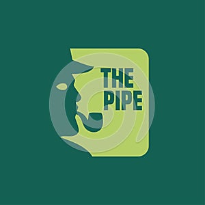 Old Man Smoking Pipe Logo