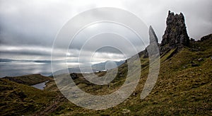 The Old Man of Storr on the Isle of Skye in the Highlands of Scotland