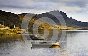 Old Man of Storr over Loch