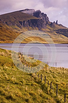 Old Man of Storr over Loch