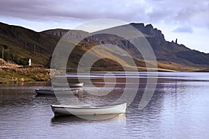 Old Man of Storr over Loch