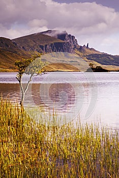 Old Man of Storr over Loch