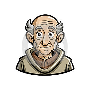 Old Man Summarizing in Cartoon Style photo