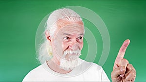 Old Man is Warning With His Finger