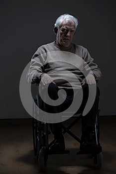 Old man on wheelchair