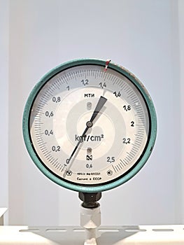 Old Manometer Exhibited at GES-2 Cultural Center in Moscow, a Redesigned Water Power Plant in Moscow, Russia. Old Soviet device photo