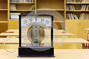 Old manometer of school for experiments in physics photo