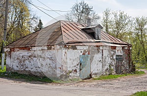Old manor building - glacier, was used to store food. Museum of history of estate Shchapovo.
