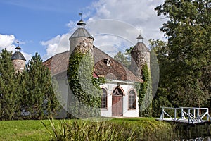 Old manor dairy house with towers in Heimtali