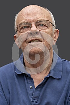 Old mans portrait with spectacles