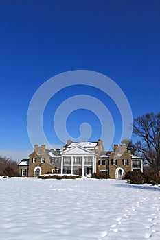 Old Mansion with Snow Ground