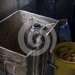 An old manual corn husker.