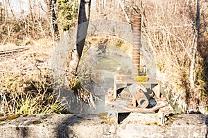 Old and manual flood gate valve.