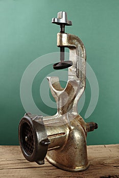 Old manual meat grinder