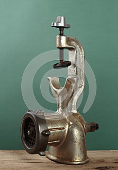 Old manual meat grinder