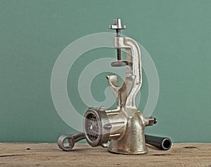 Old manual meat grinder