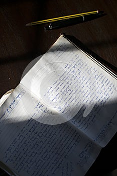 Old manuscript diary