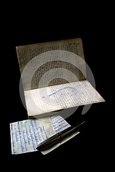 Old manuscript with handwritten letters