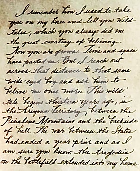 Old manuscript letter with vintage handwriting calligraphy text background.