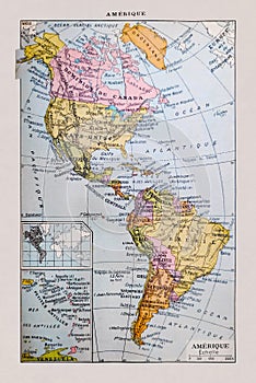 Old map of the Americas