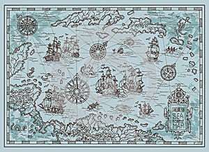Starý z karibský more pirát dodanie poklad ostrovy fantázia stvorenia 