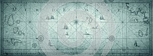 Old map collage background. A concept on the topic of sea voyages, discoveries, pirates, sailors, geography, travel and history.
