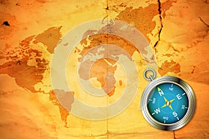 Old map with compass