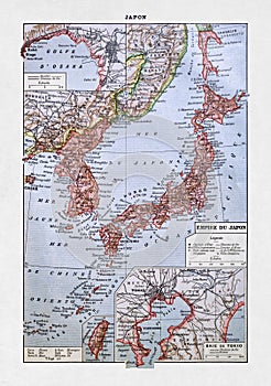 Old map of the Empire of Japan