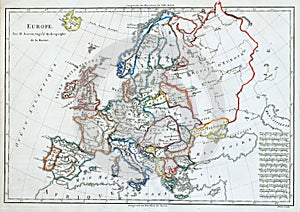 Old map of Europe,