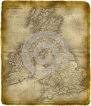 Old Map Of The Great Britain