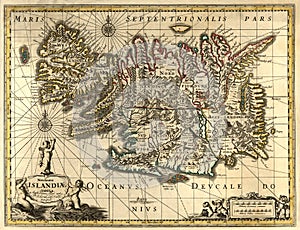 Old map of Iceland