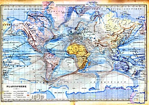 The old map of planisphere