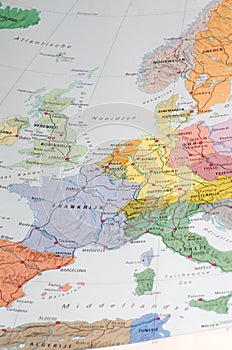 Old map of western europe