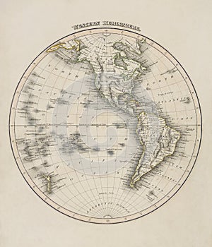 Old map of the world photo